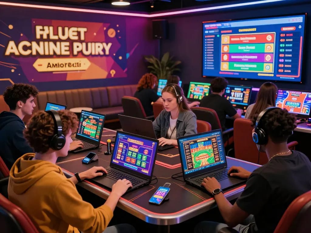 Enthusiastic players engaging in online gaming at MM OO, showcasing a vibrant casino interface and promotional offers.