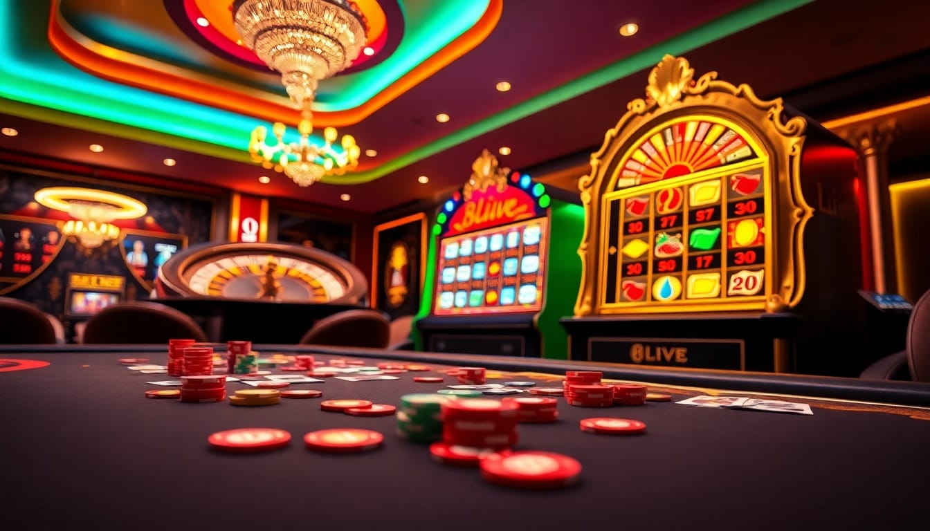 Experience the thrill of engaging games at 8LIVE with vibrant casino visuals and excitement.