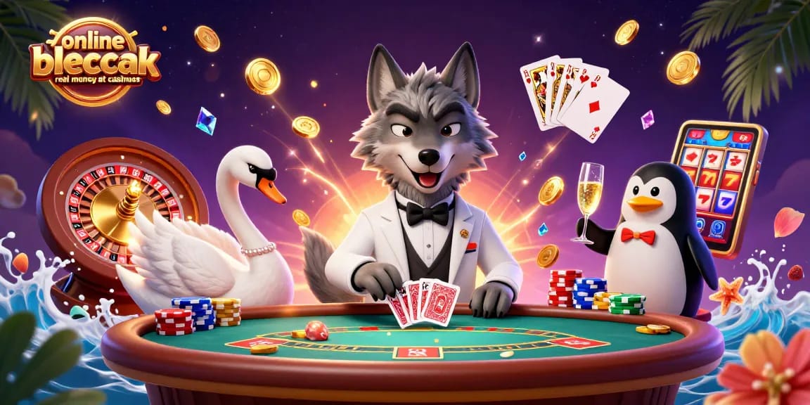 Experience online blackjack real money at casinous with engaging characters at a dynamic table scene.
