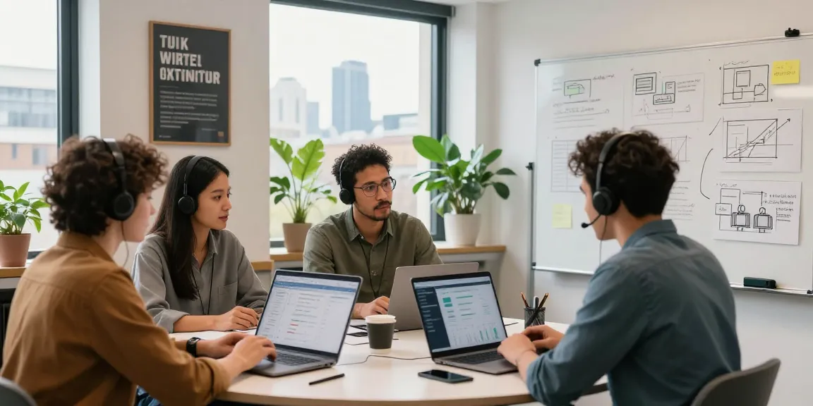 Small business IT support London team collaborating on IT solutions in an innovative office.