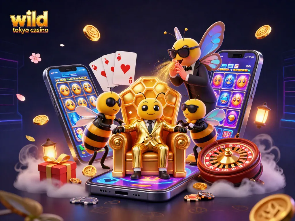 Experience the thrill of wild tokyo casino with a vibrant, intricate 3D scene showcasing its gaming excitement.