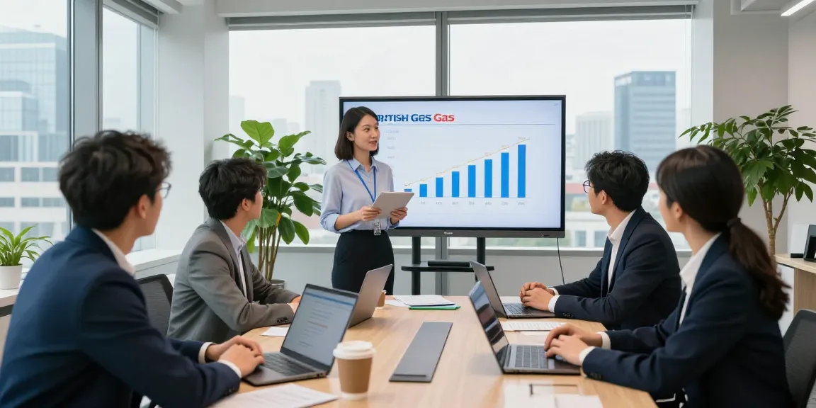 Team collaboration on British Gas business electricity solutions in a modern office.