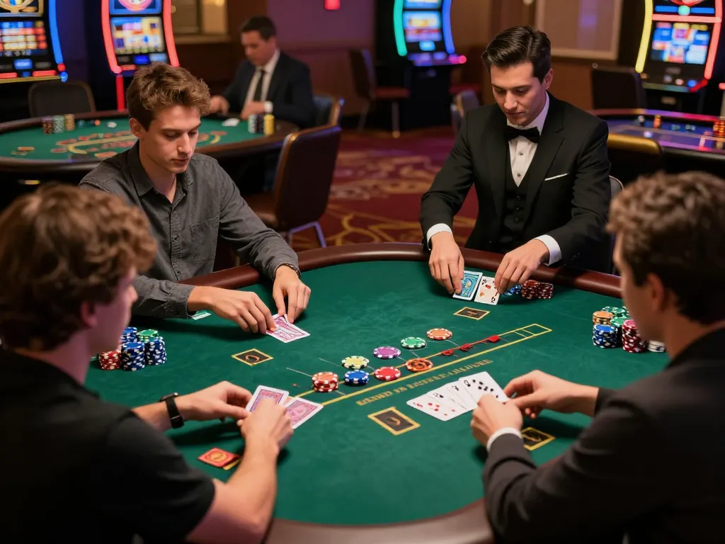 View of players engaging in blackjack at O8 Casino, emphasizing strategy and excitement.