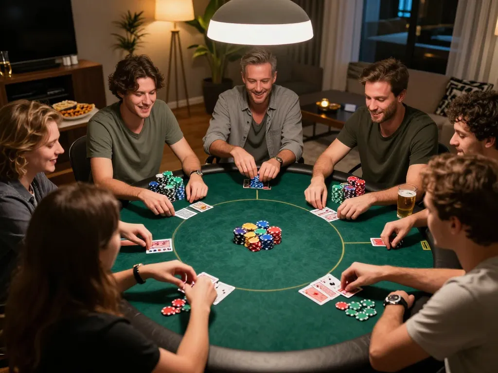 Engaged players enjoying dynamic poker gameplay during a home game night at LC888.