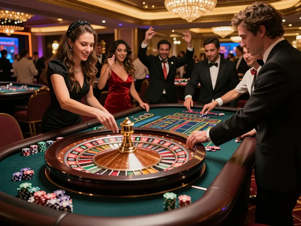 Experience the thrill of the trang chủ 11BET roulette table with players engaging in vibrant gameplay.
