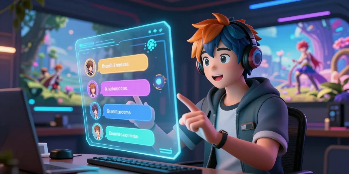 AI hentai chat interaction with a vibrant anime avatar in a futuristic environment