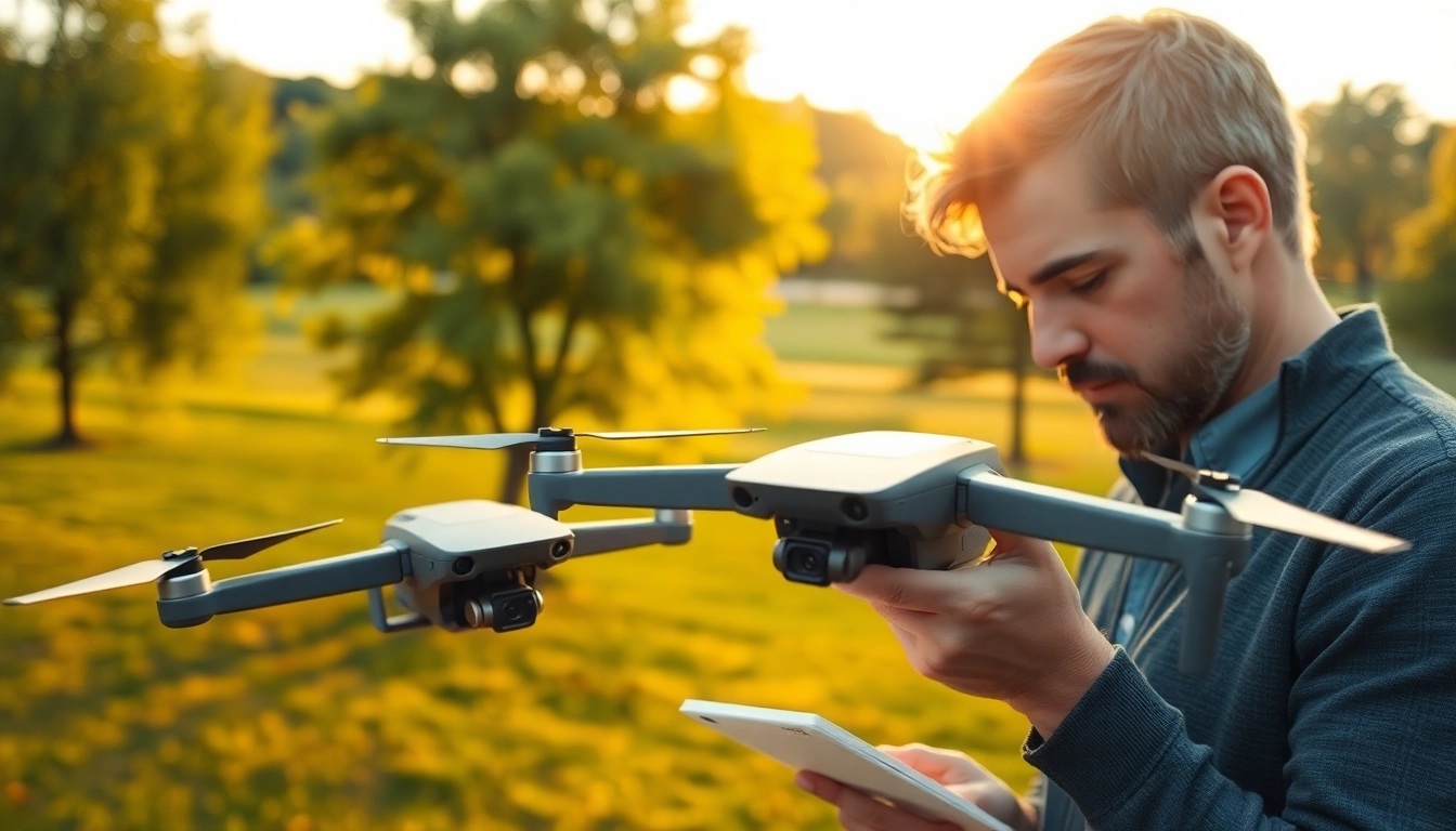 dji care drone inspection in a serene park, demonstrates precision in maintenance.