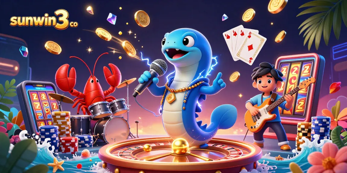 Engage in thrilling wins at sunwin3 co with animated underwater casino fun featuring electric eel DJ.
