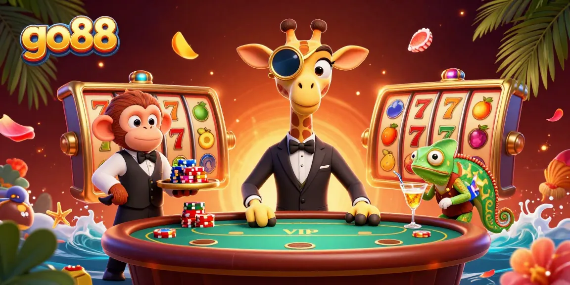 Experience the excitement and rewards at go88 while playing with a high-roller giraffe, monkey valet, and chameleon bartender.