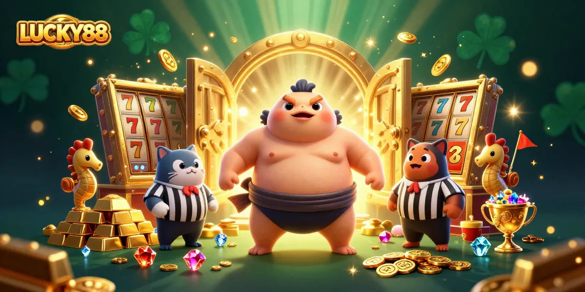 Experience LUCKY88 slot magic with a captivating underwater casino adventure featuring vibrant characters and gold treasures.