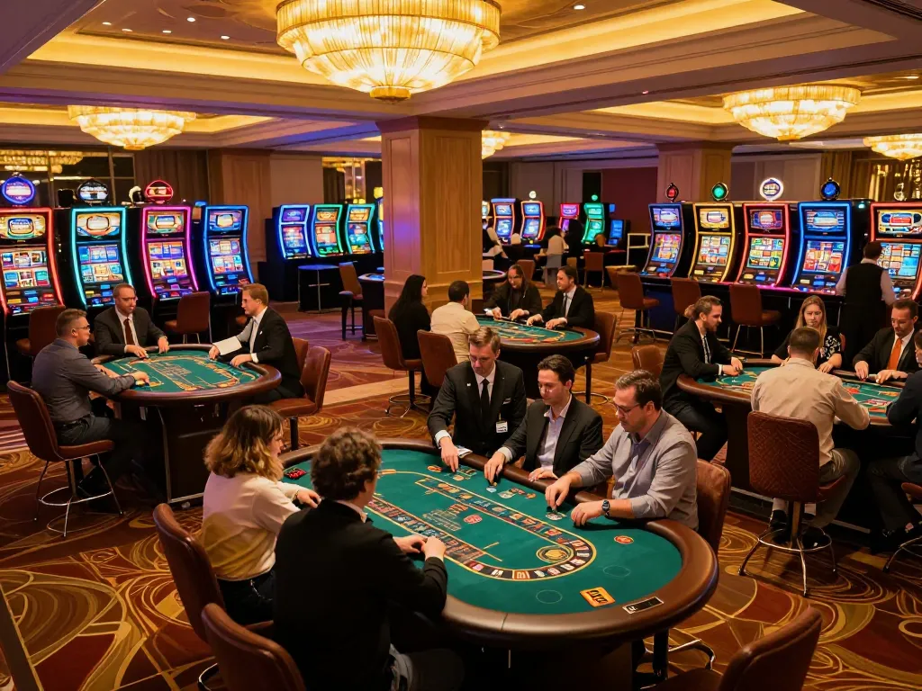 Players engaging in dynamic gameplay at GO8 casino, showcasing vibrant atmosphere and luxury.