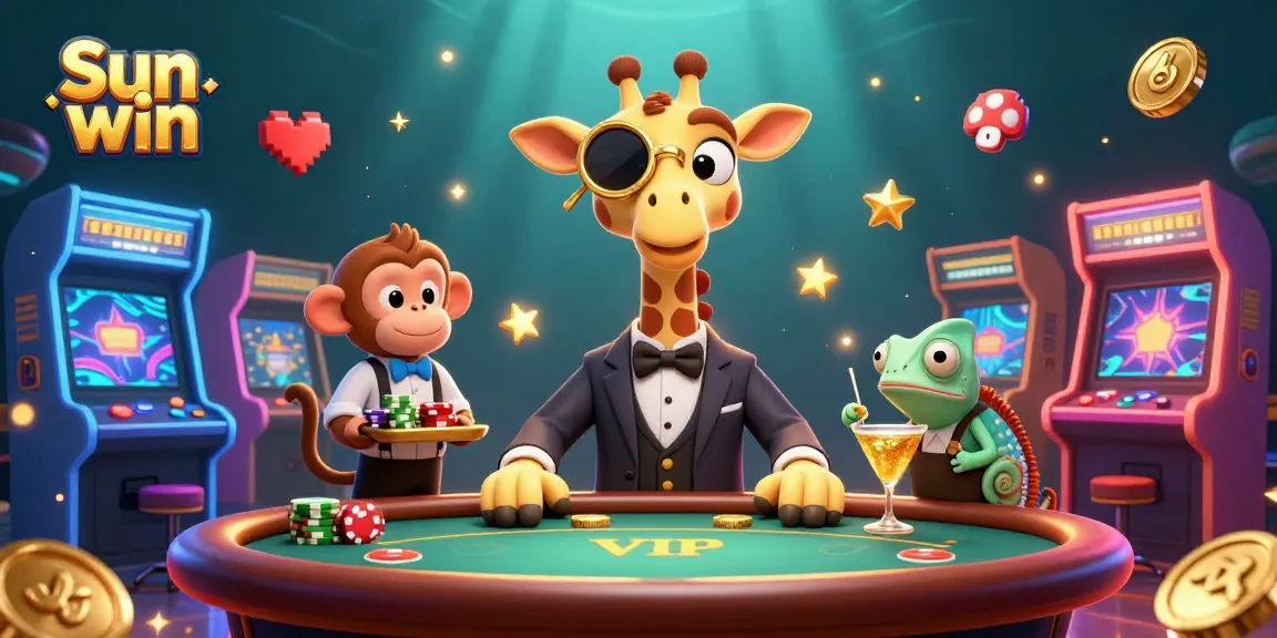 Experience thrilling gameplay at Sun win with a high-roller giraffe and vibrant casino elements.