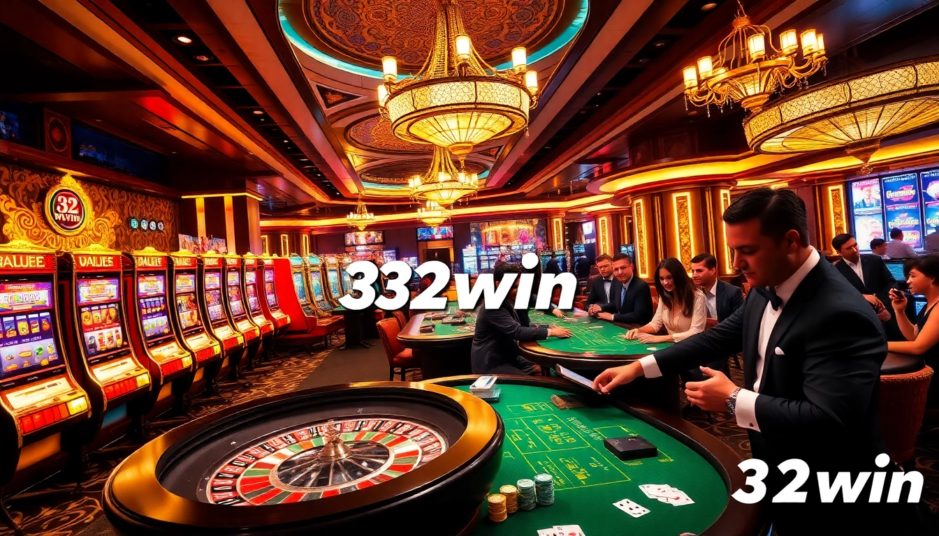 Experience the thrill of 32win with vibrant casino tables and engaged players.