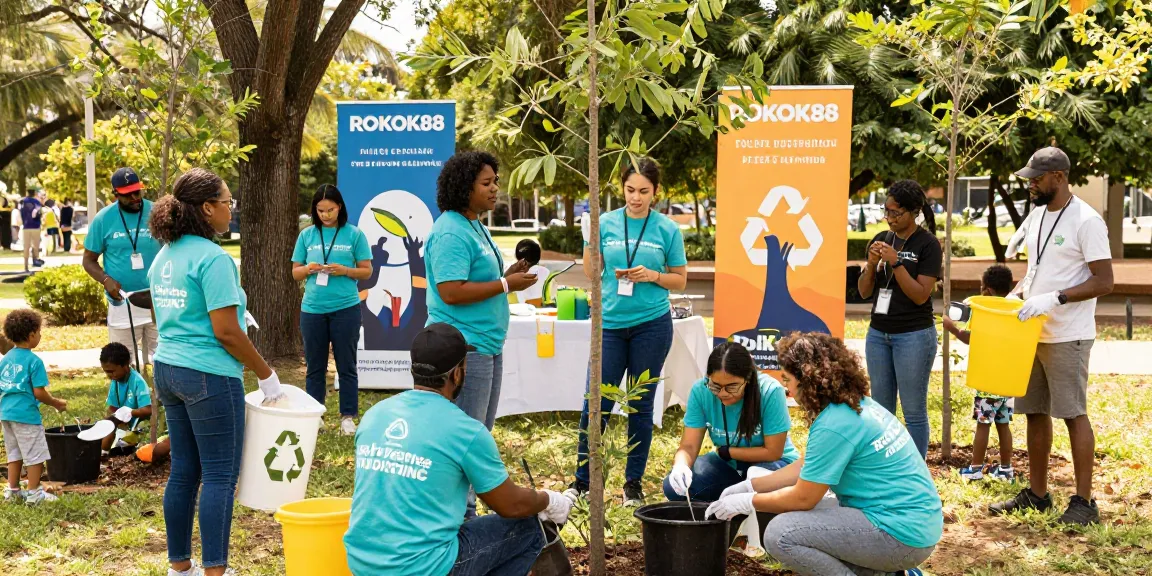 ROKOK88 login community event featuring volunteers engaging in positive activities.