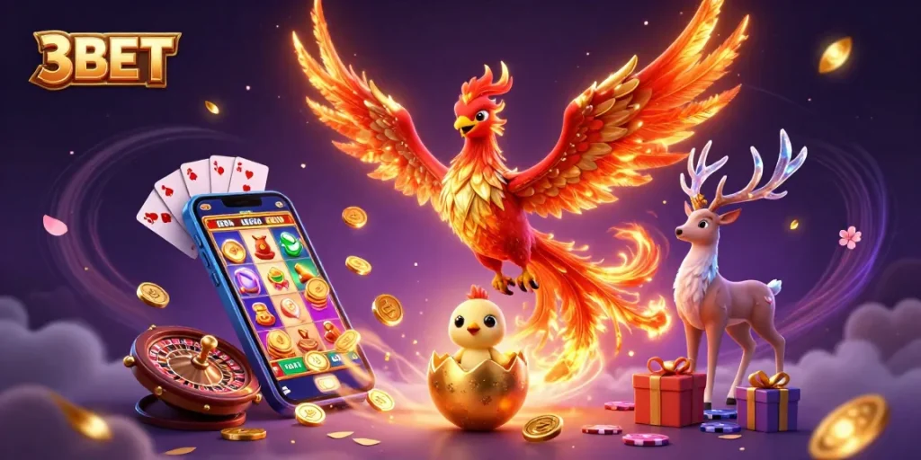 Experience the thrilling atmosphere of 3BET with vibrant slot games and casino excitement.