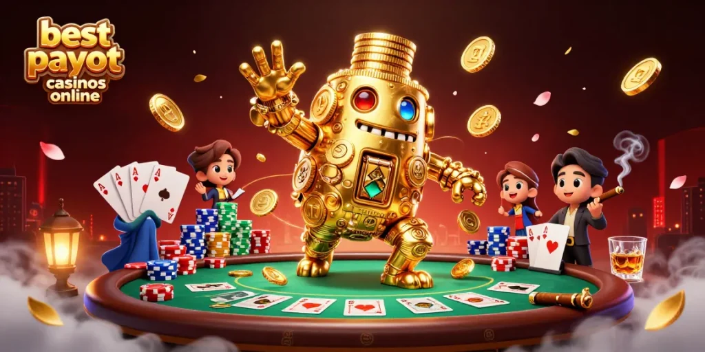 Experience the thrill at the best payout casinos online with this vibrant 3D casino scene.